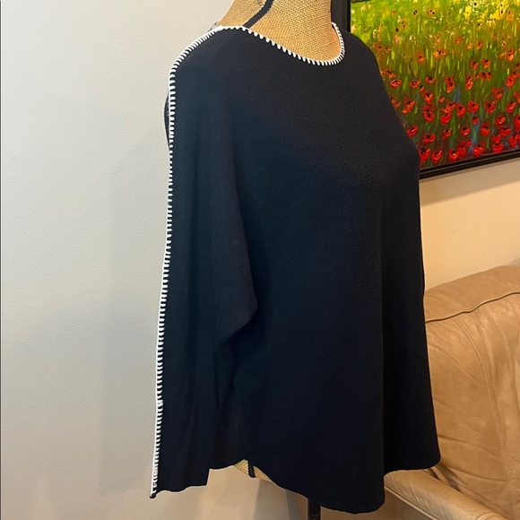 Vila Milano Relaxed Fit Sweater SOFT Boxy Black White Size Large - Picture 6 of 11